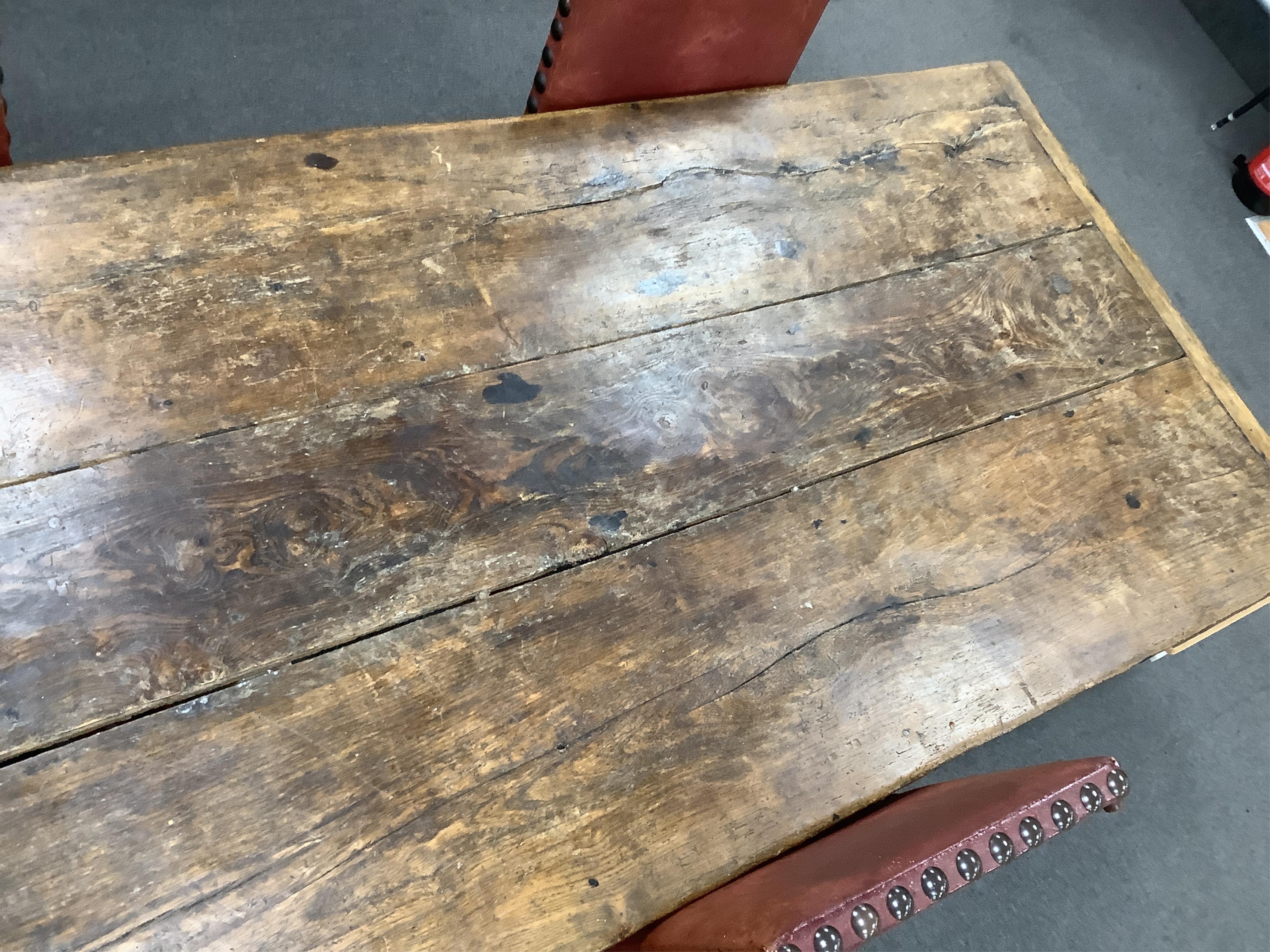 A 17th century style oak and elm refectory table